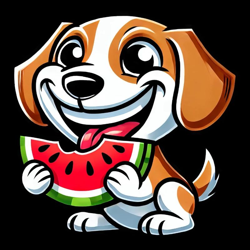 Beagle Watermelon Cute Dog with Melon Summer