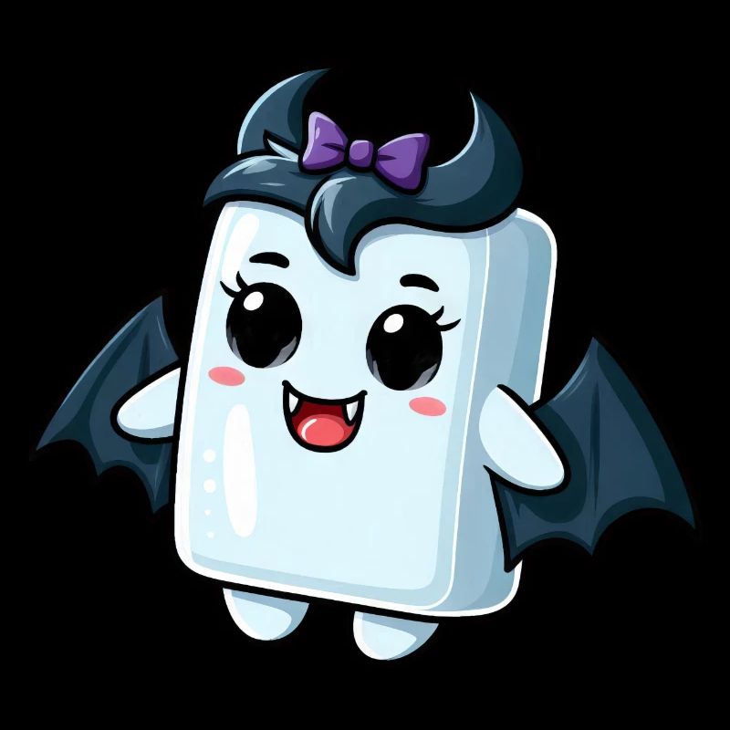 Cute Marshmallow Vampire Cartoon Halloween Design