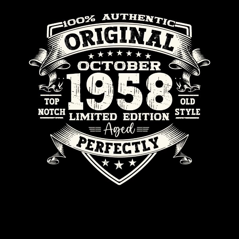 65th Birthday Gift Husband October Vintage 1958