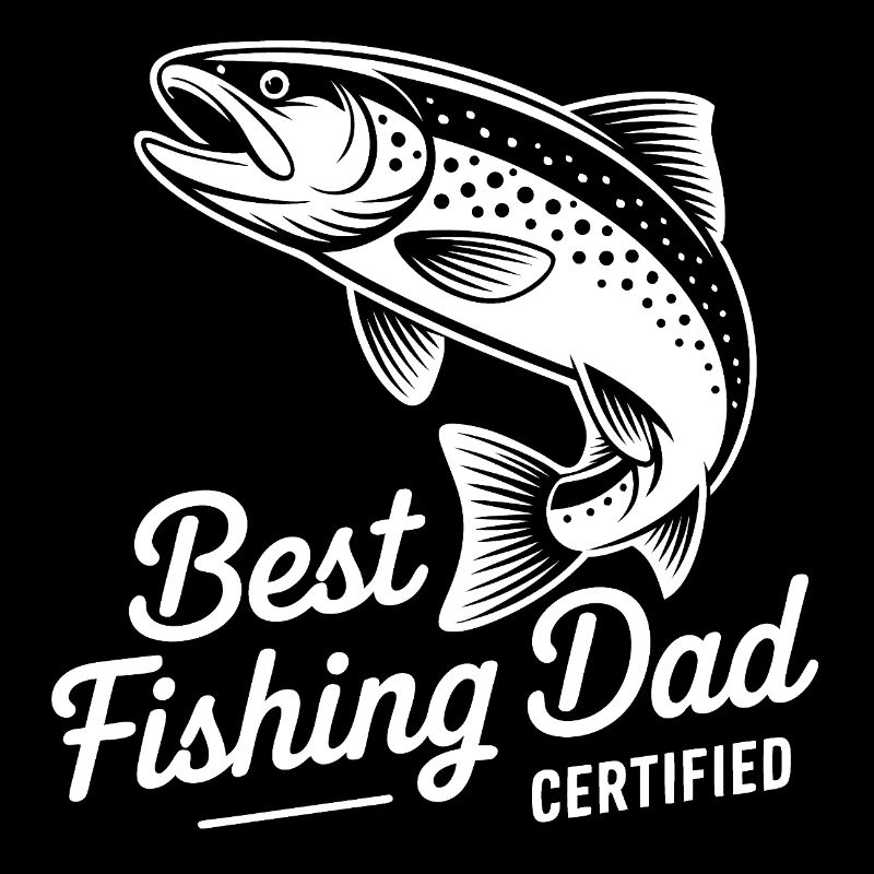Papa ist der beste Angler mit springender Forelle