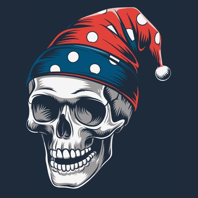 Crâne avec capuchon coloré drôle de conception de crâne