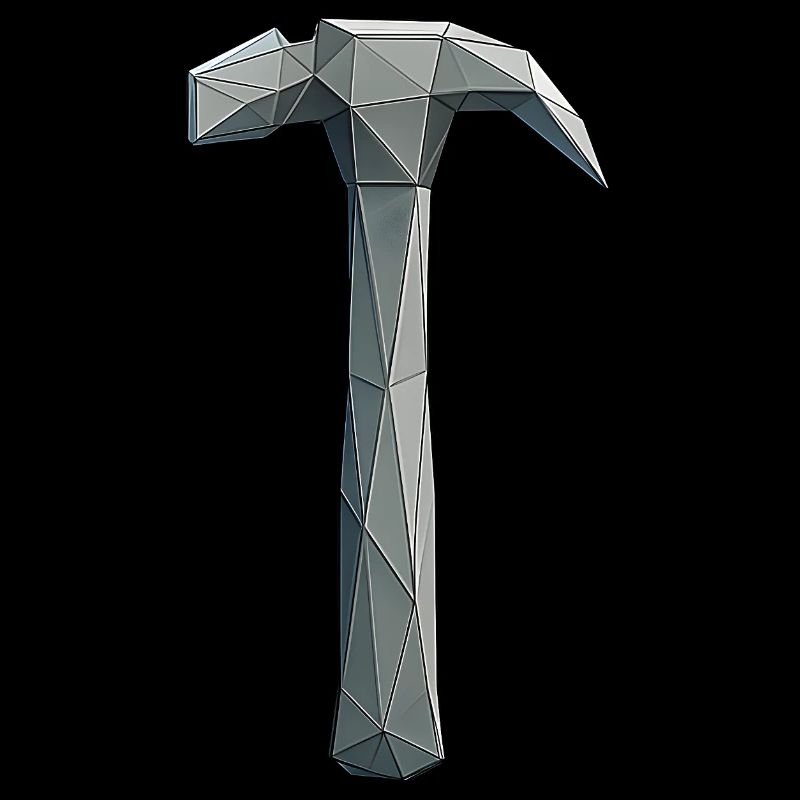 Marteau Low Poly - Outil artisanal