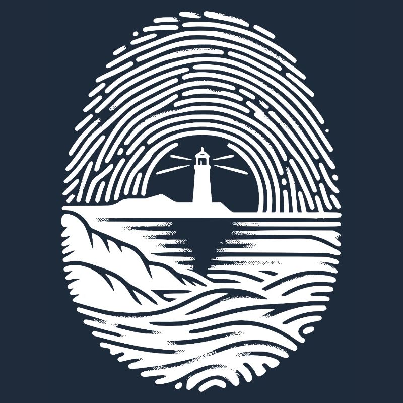 Lighthouse Scene Sunset Fingerprint
