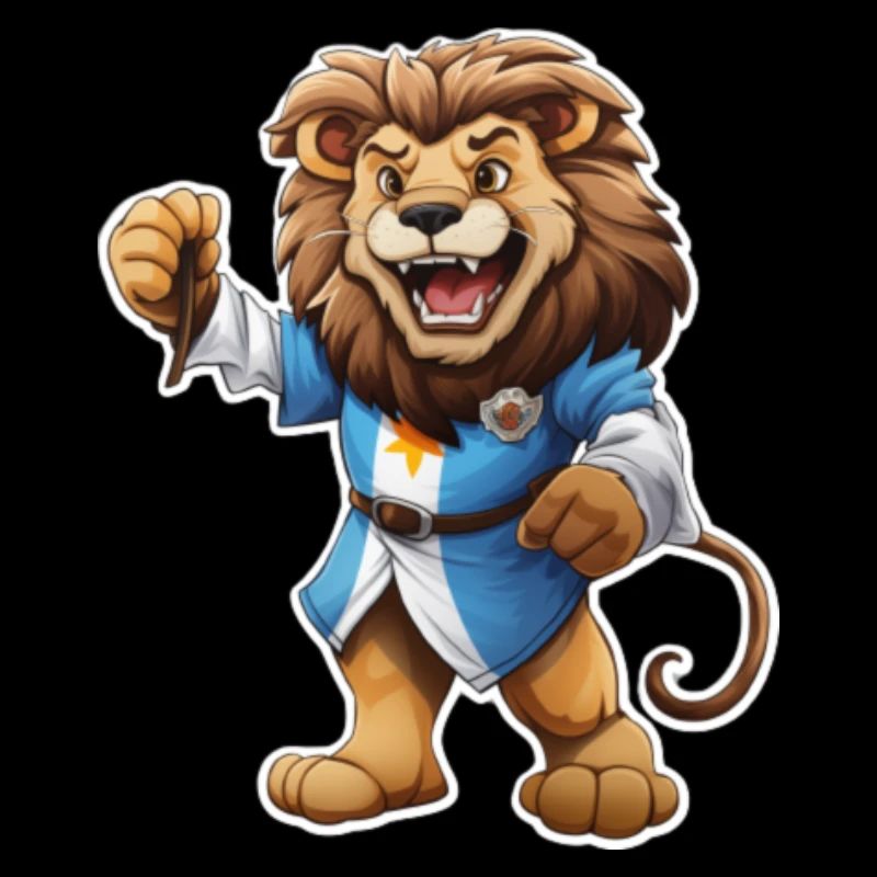 lion wearing a robe