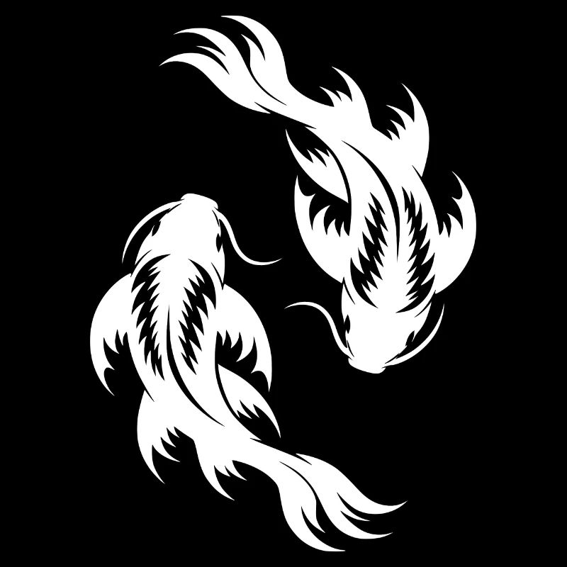 Koi Karpfen Yoga Kreis Style Yin und Yang
