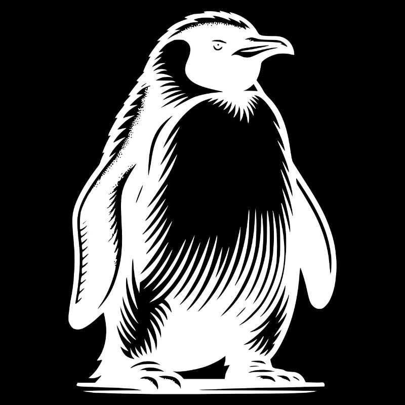 Mignon pingouin intelligent tatouage illustration