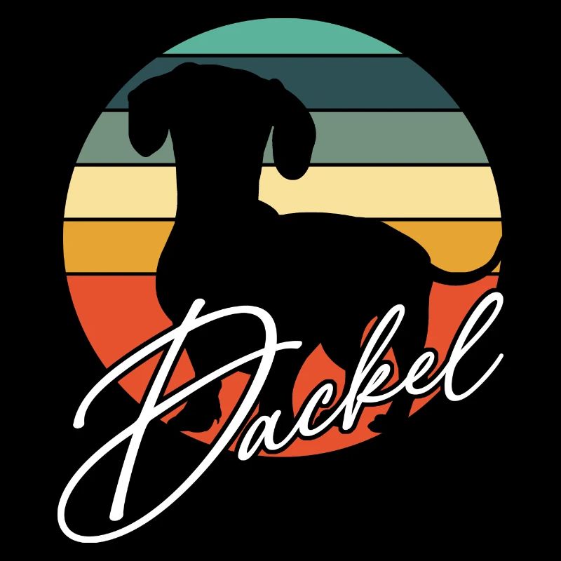 Dackelsilhouetten Dackelgrafik in Kreisfläche