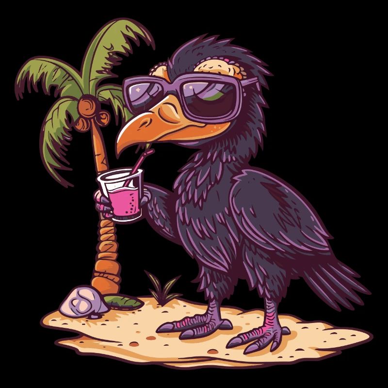 Harpie oiseau d’été plage bande dessinée