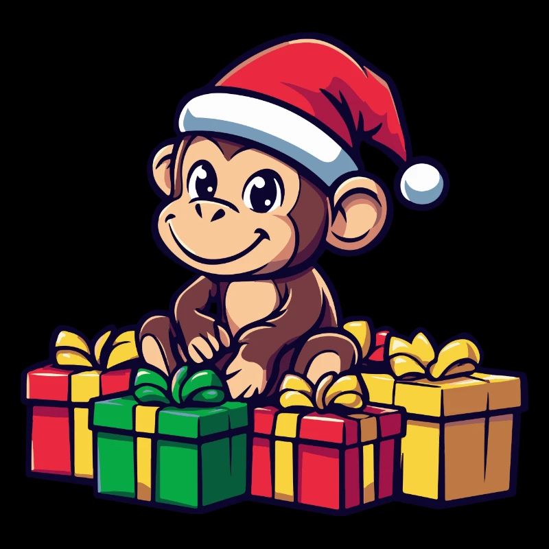 Affe Weihnachten Comic Geschenke