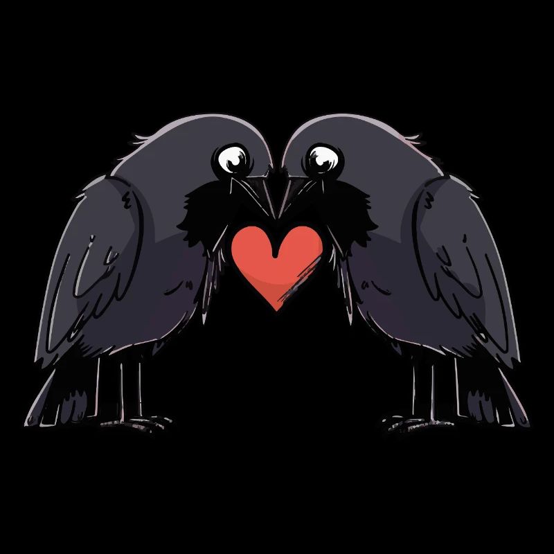 Corbeau Couple Crow e Saint-Valentin