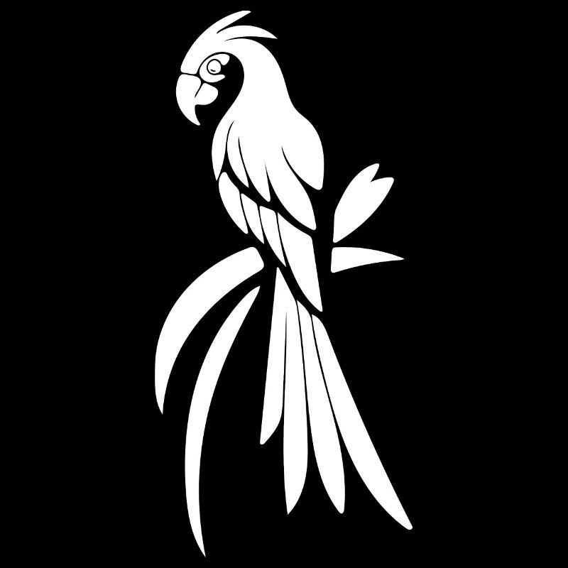 Perroquet Portrait Tatouage Élégant Oiseau Dessin