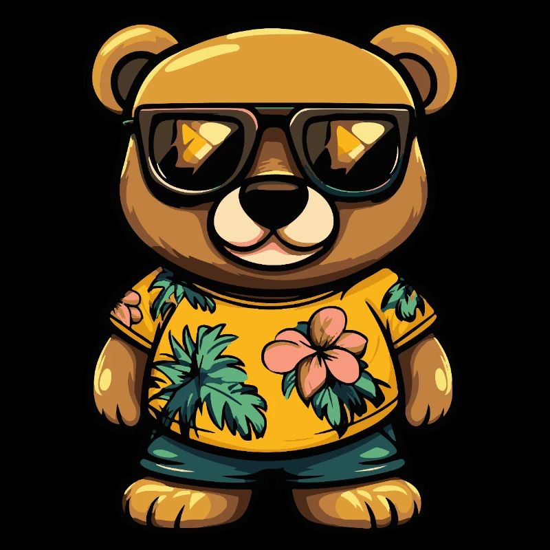 Bär Comic Cool Sommer