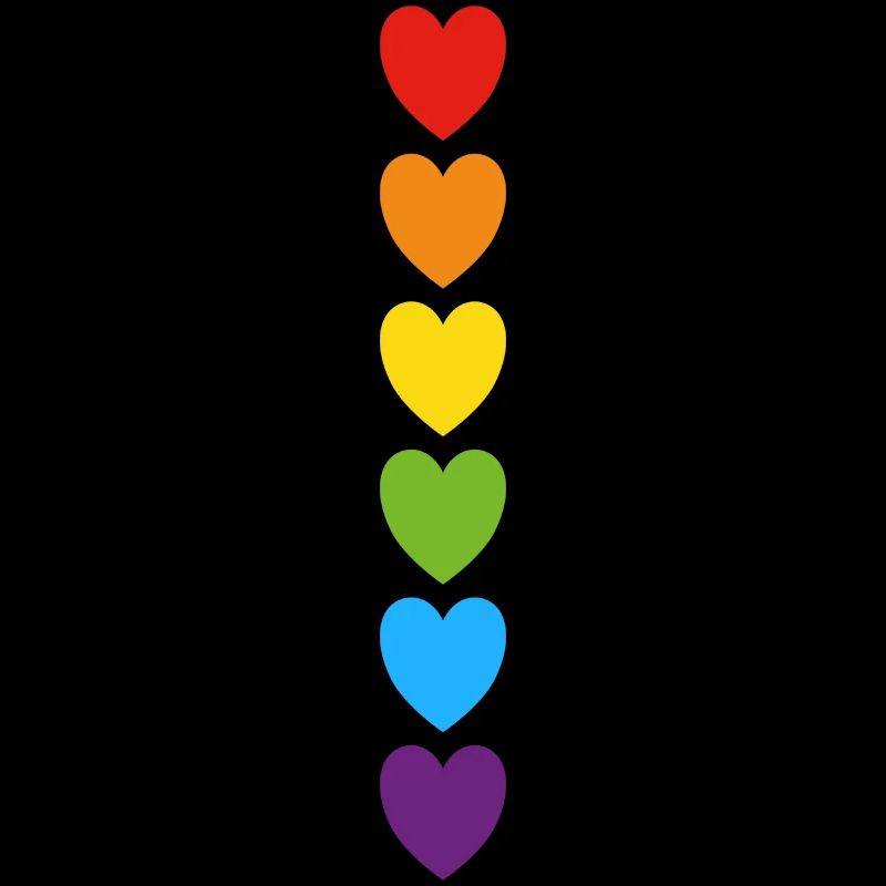 Pride rainbow hearts