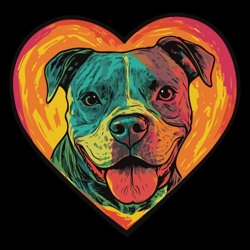 Pit Terrier Dog Heart Love