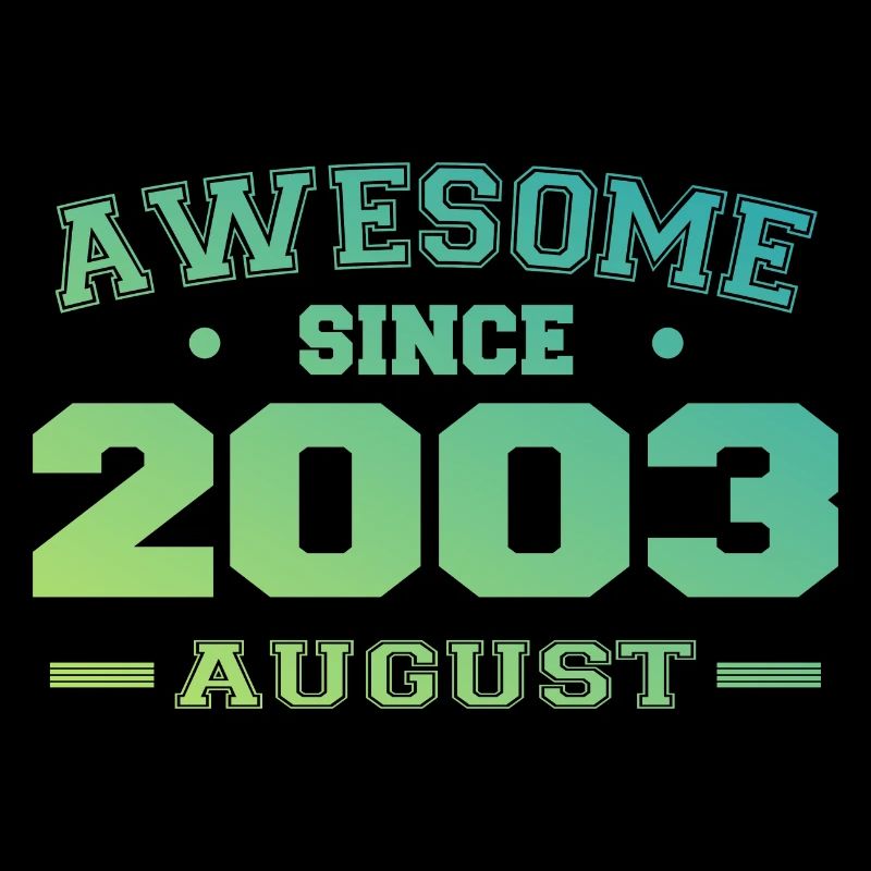 2003 Août Année Naissance Anniversaire Août 2003