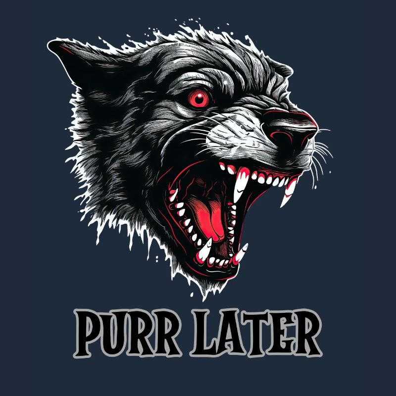 Dämon Schwarze Katze, schnurrt später