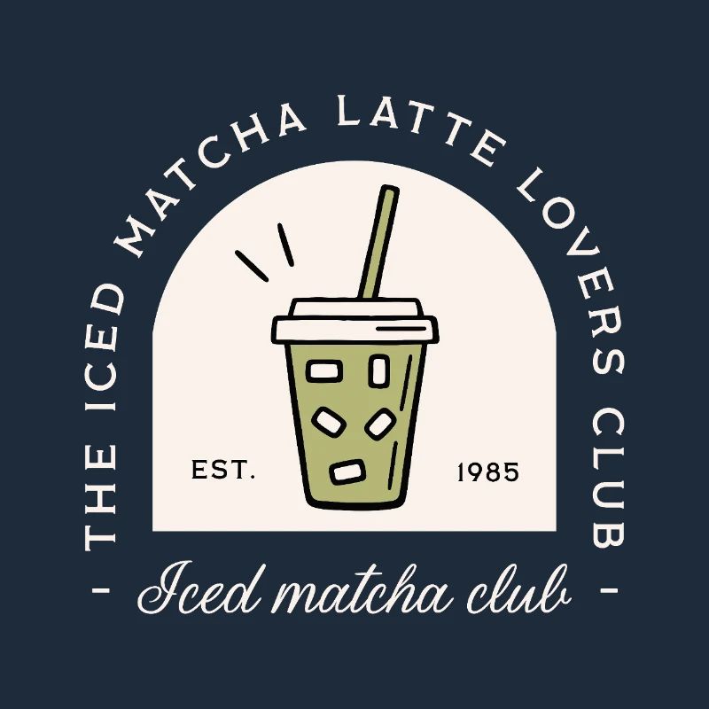 Iced Matcha Latte japanisches Getränk Humor