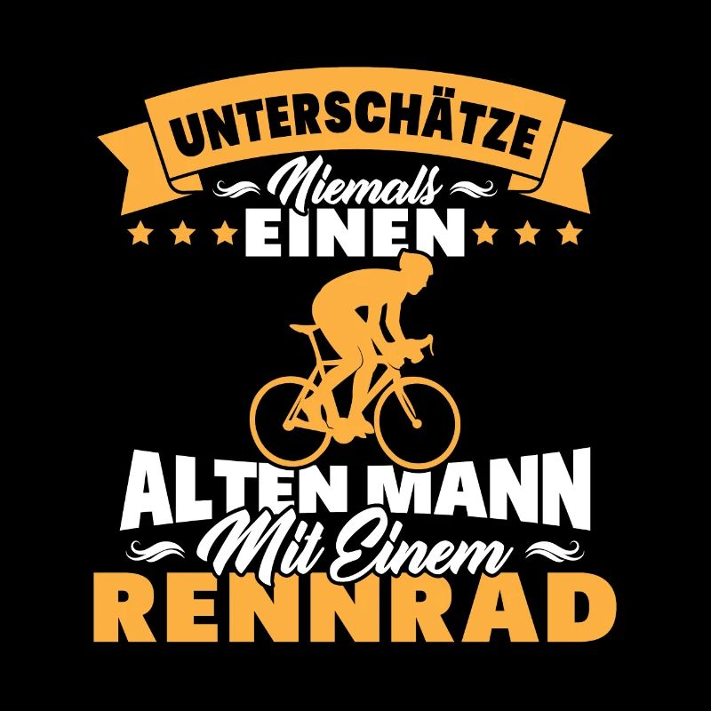 Alten mann mit einem Rennrad