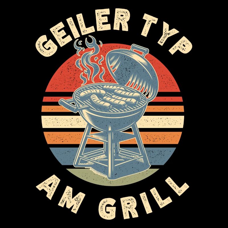 Geiler Typ Am Grill Retro BBQ Grillen Geschenk