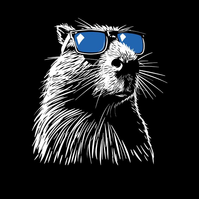 Cooles Capybara - Zeichnung Silhouette