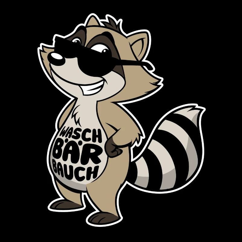 Waschbär Bauch - Waschbrett Bauch Sport Geschenk