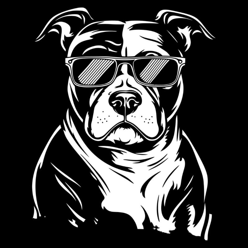 Chic im Schwarz-Weiß: Hund mit Brille