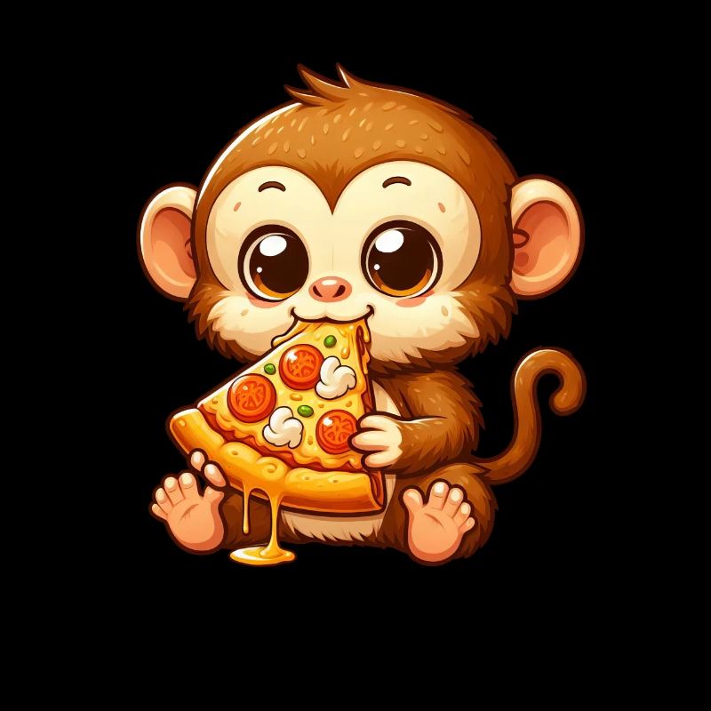 Chimpanzee enjoys pizza pizza lover