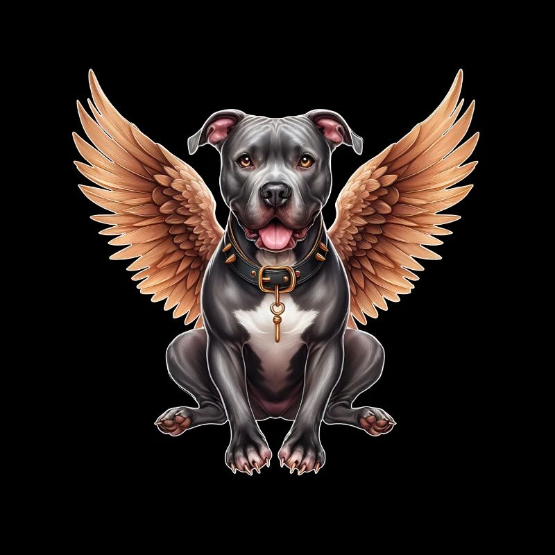 Pitbull Ange avec des ailes Chien au Ciel