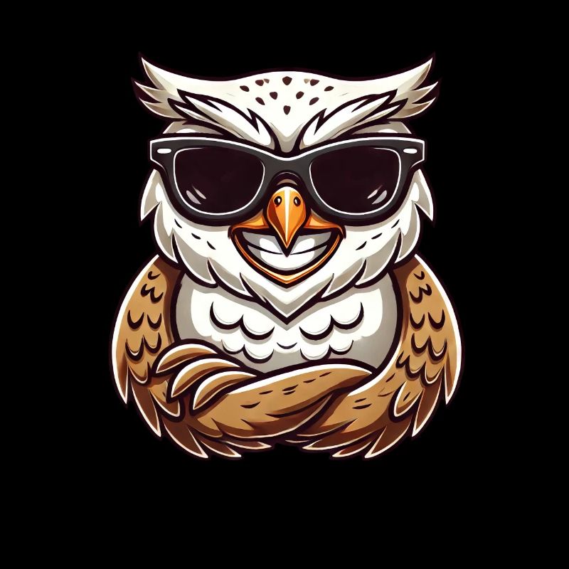 Coole Eule Sonnenbrille Grinsen Freude