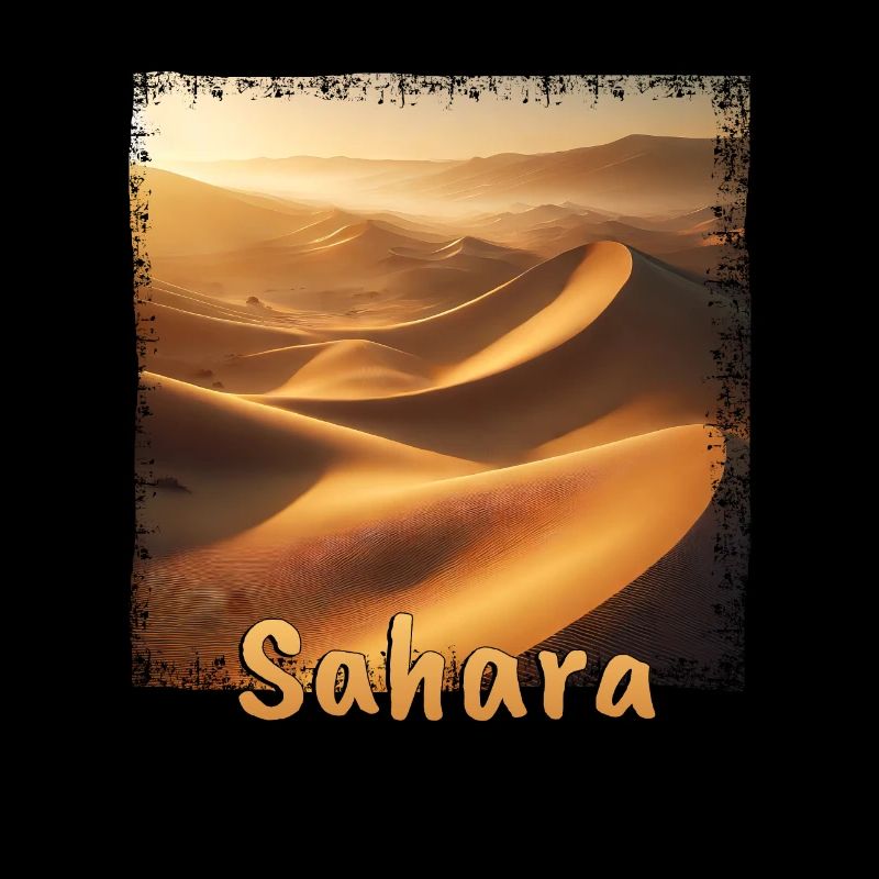 Désert du Sahara : paysage de dunes de sable doré