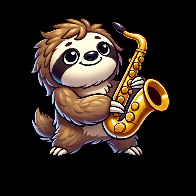Sloth Saxophone Saxophonist Player Jazz Music
