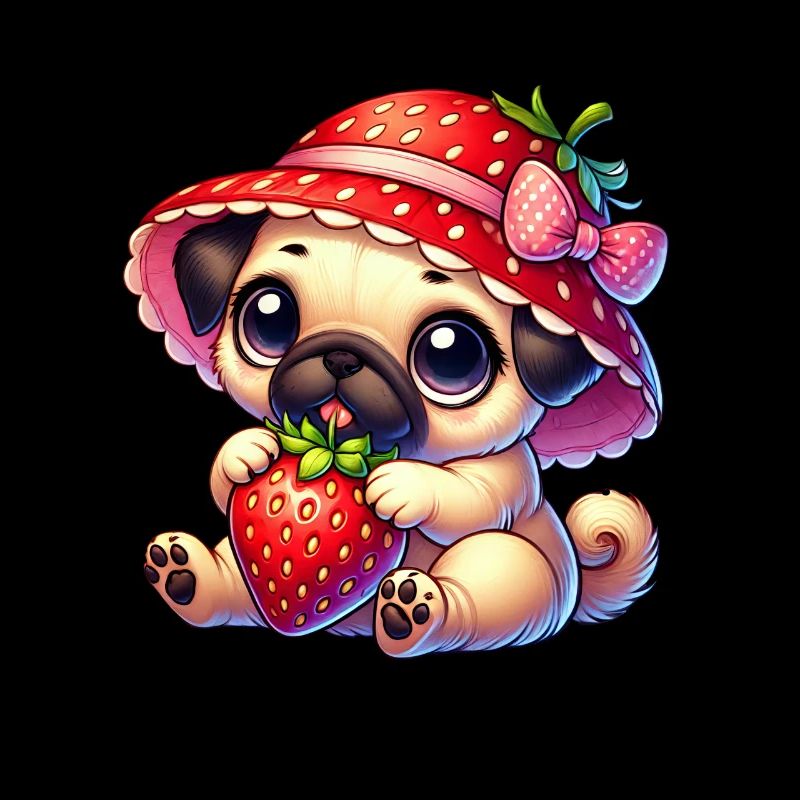 Mops mit Erdbeere Sommer Fruchtig