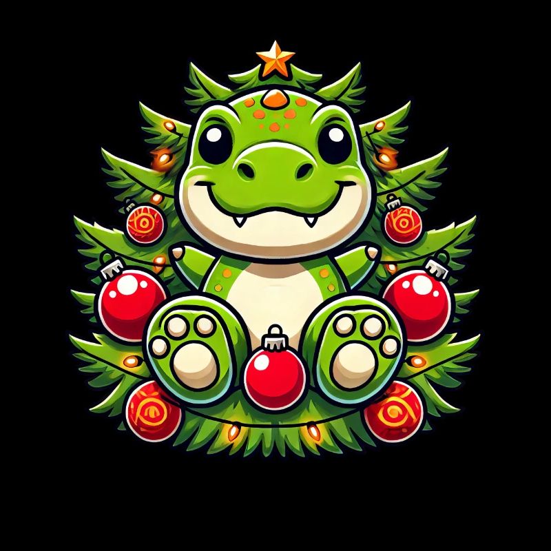 Mignon T-Rex Arbre de Noël Père Noël Dino