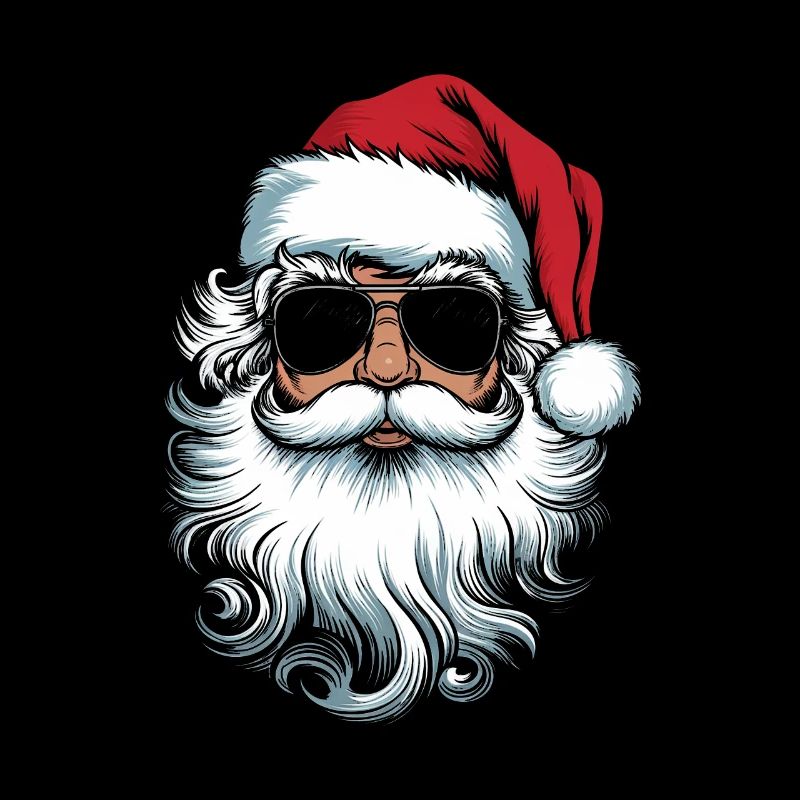 Elegant Santa Hat Beard and Shades