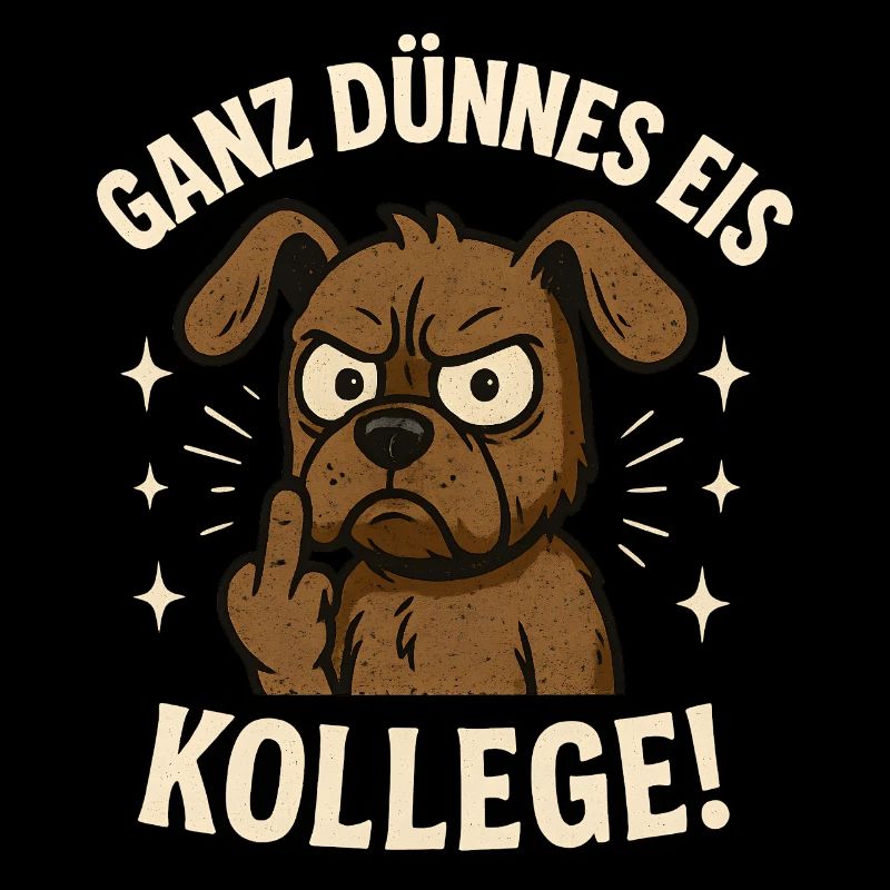 Ganz dünnes Eis Kollege Mittelfinger Hund