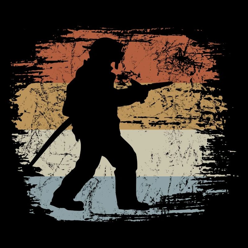 Feuerwehrmann Retro - Vintage - Silhouette