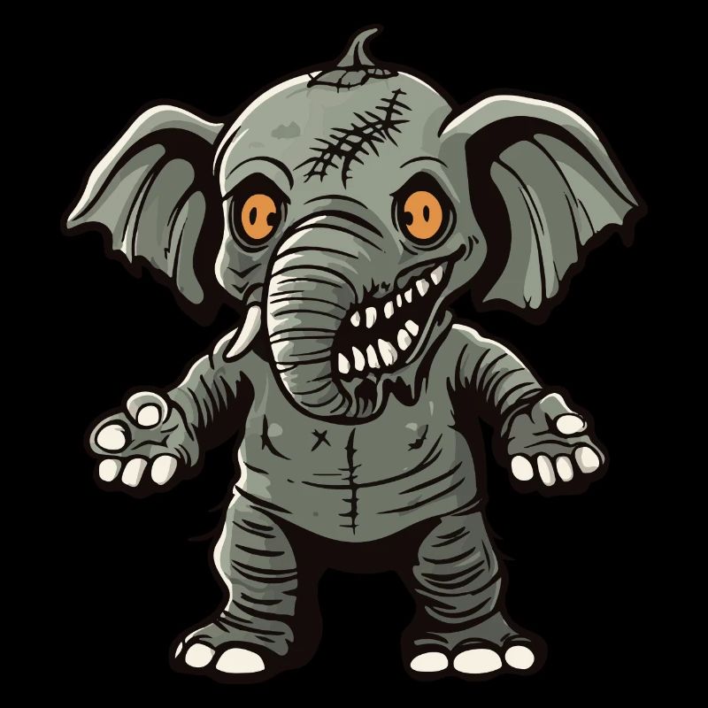 Elephant Halloween Zombie