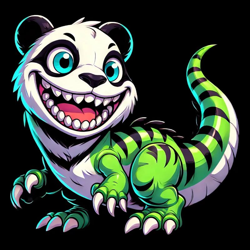 Fantaisiste Dino T-Rex Panda Créature mythique