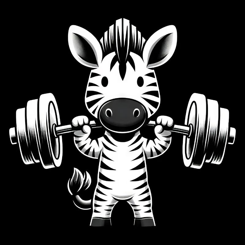 Zebra Workout Silhouette mit Hantel