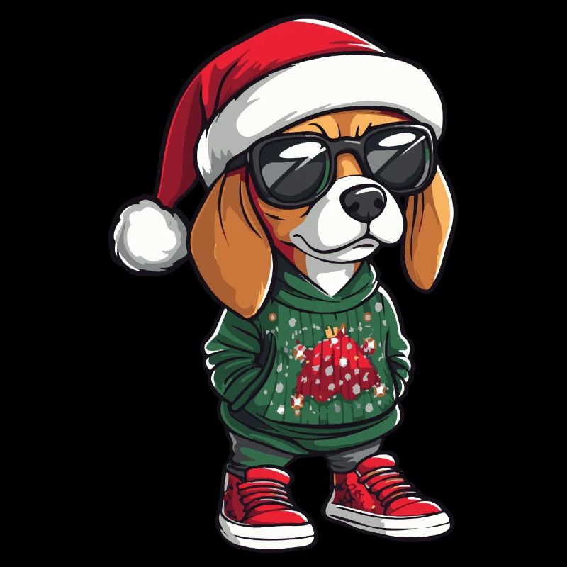 Beagle Chien Noël Cool Noël