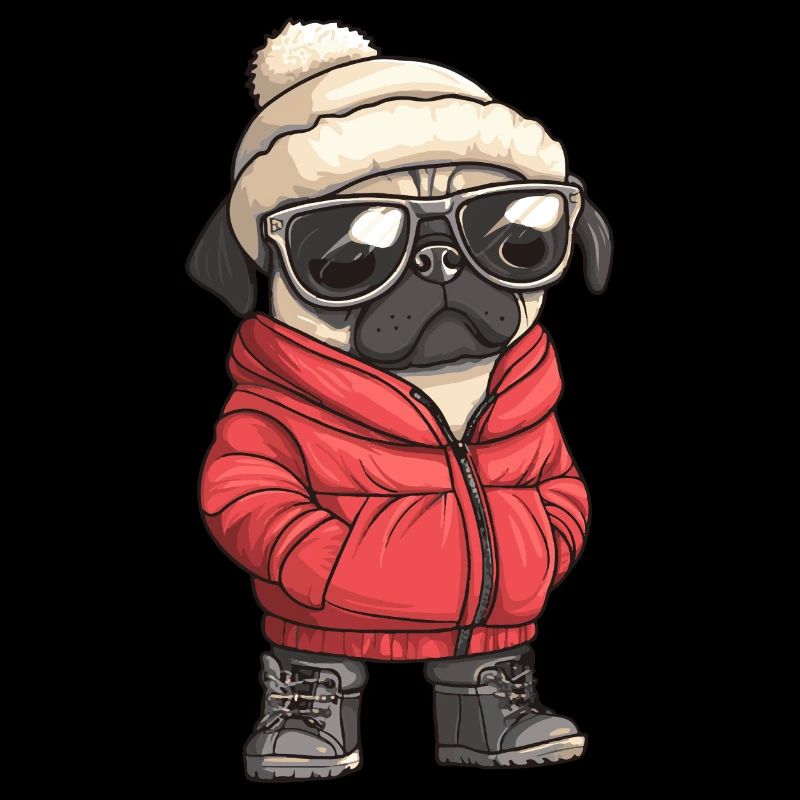 Pug Dog Winter
