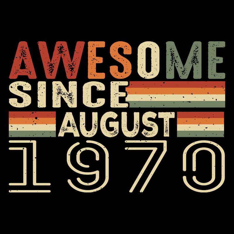 August 1970's Vintage Birthday Gift 54 Years