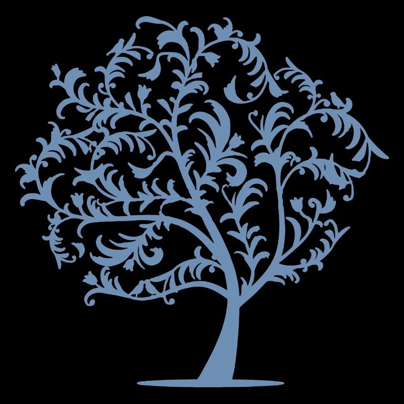 Silhouette minimaliste d’oiseaux d’arbres