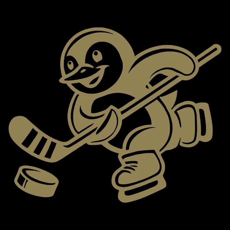 Süßer Pinguin Eishockeyspieler Silhouette