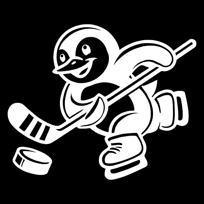 Süßer Pinguin Eishockeyspieler Silhouette
