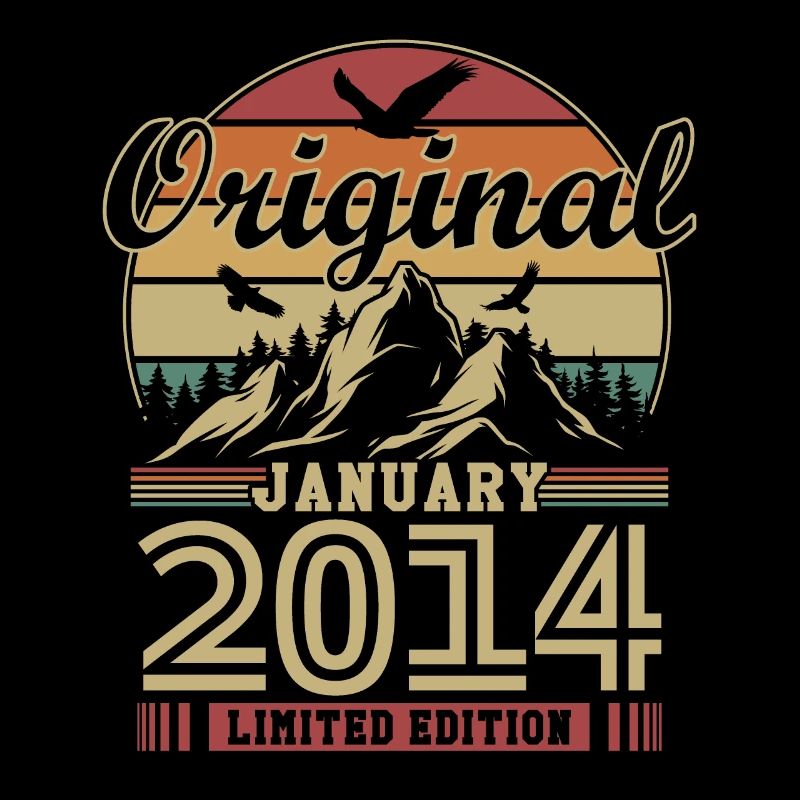 Original January 2014 Vintage Birthday 2014