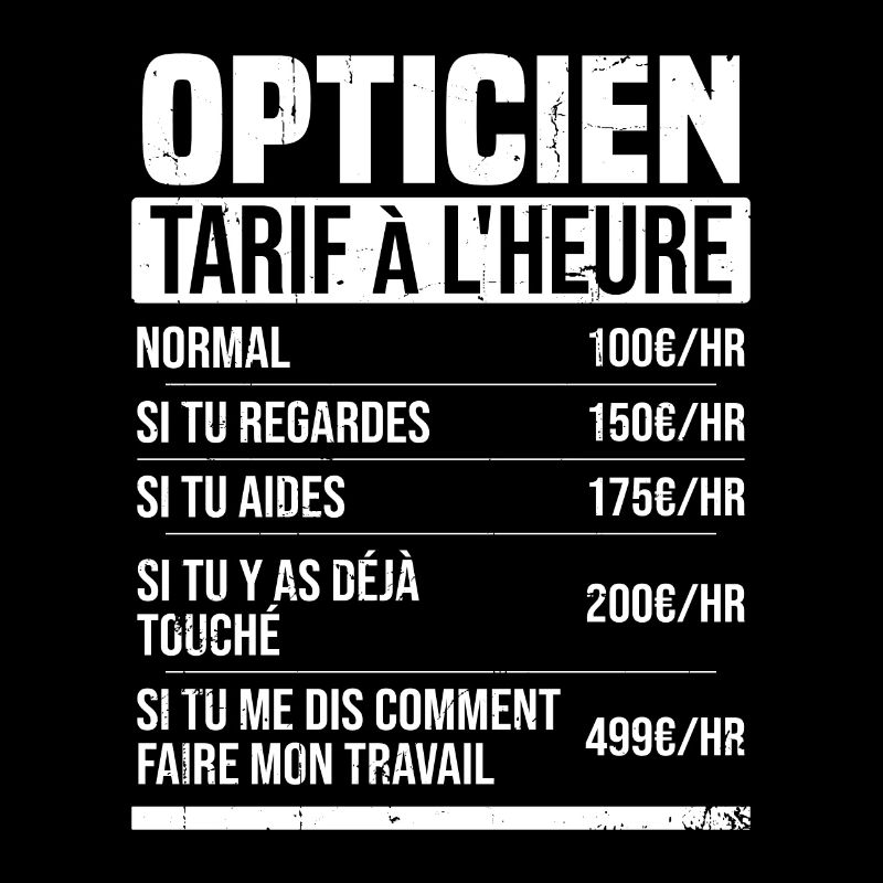 Opticien tarif à l'heure idée cadeau humour