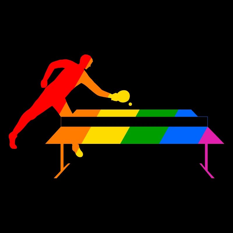 Tennis de table arc-en-ciel