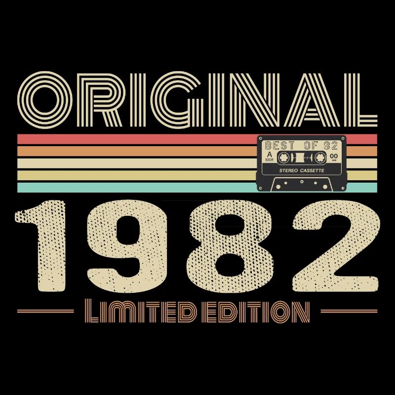 Original 1982 Vintage 1982 Anniversaire Rétro 1982
