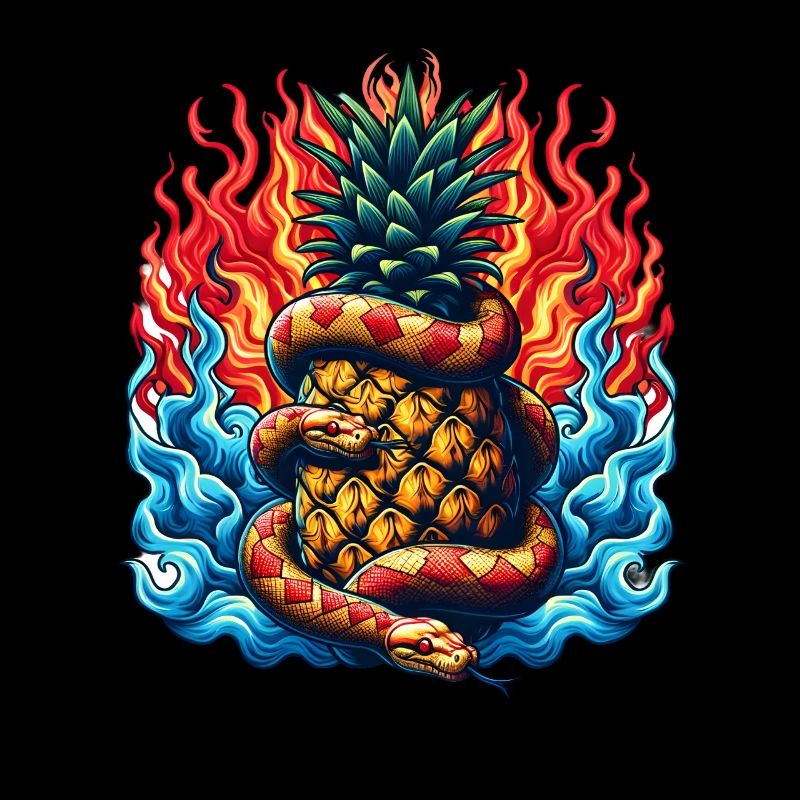 Snake around a pineapple